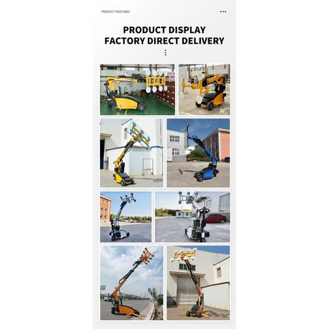 Various angles of Professional Electric Glass Vacuum Lifter Heavy Duty Suction Cup Hoist for lifting large panels.