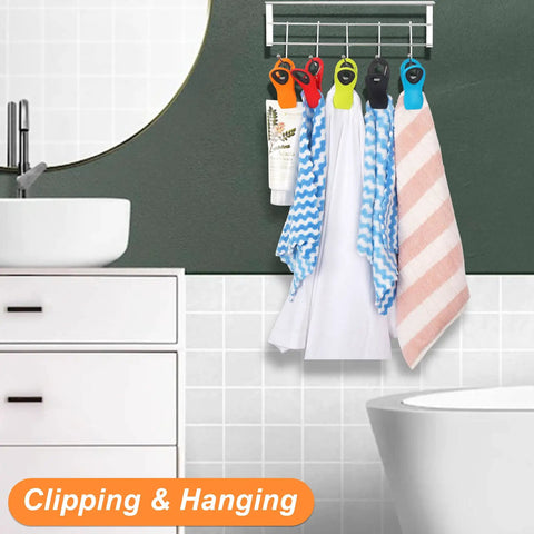 Vibrant Magnetic Chip And Bag Clips 12 Pack Reusable Kitchen Must Have Keeps Snacks Fresh Total Game Changer, colorful clips hanging towels.