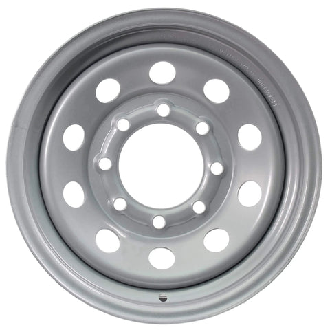 Beefed Up Heavy Duty 16 Inch Trailer Wheels 16x6 8 Lug Silver Gray Modular Rim For Equipment Trailers DOT Approved 3750 Lb Capacity