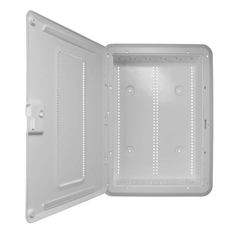 20 Inch Media Enclosure for WiFi Transparency and Cable Management, Recessed Wall Box With Extra 1.2 Inch Depth, ABS Plastic, White