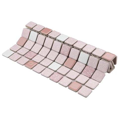 Crystalline Pink Dope 12x12 Porcelain Tile Mesh Mounted Mosaic with mixed texture for floor and wall, Grade 1 porcelain tile