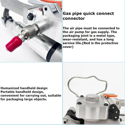 Heavy Duty Handheld Pneumatic Strapper For Pet Strap And Pp Band portable gas pipe quick connect connector detail.
