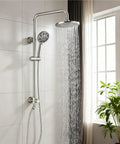 Retrofit Rain Shower System With 8 Inch Rainfall Shower Head, 5-Setting Handheld Spray, Slide Bar, Wall Mount, Brushed Nickel Finish