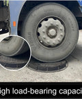 Truck wheel on Heavy-Duty 16 Inch Cast Iron Manhole Cover And Frame For 15 Inch Corrugated Pipe, 28100 Lbs Rated Driveway Septic Tank Lid