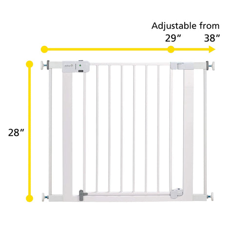 No Sweat Easy Install Baby Gate For Doorways With Auto Close Magnetic Latch Pressure Mounted No Drilling Fits 29 To 38 Inches