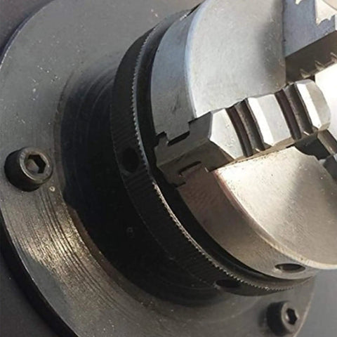 Close-up of built tough 65mm chuck on Top Shelf Rotary Welding Positioner With 90 Degree Tilt Table And Smooth 180Mm Turntable.