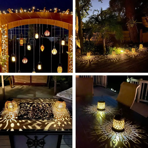 Two Pack Solar Light Replacement Top Inserts For Lanterns, 8 Lumens Warm Yellow, illuminating outdoor patio decor