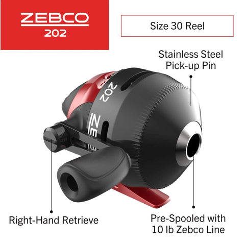 Two Pack Spincast Fishing Reels And Rod Combos With Five Foot Six Inch Two Piece Poles Size 30 Reel Black and Red Easy Cast