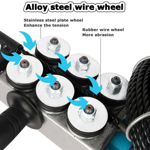 Professional Wire Tugger With Brushless Motor and Fast Speed for Tough Electrical Jobs, featuring alloy steel wire wheel design.
