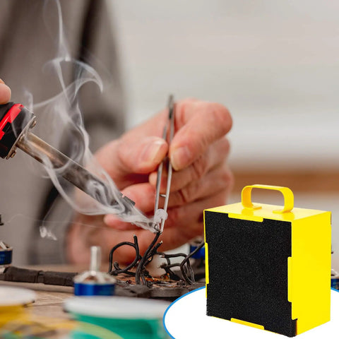 24 Pack Activated Carbon Filter Replacements For Solder Smoke And Fume Extraction, black cotton filter near soldering activity.