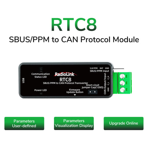 SBUS and PPM to CAN Protocol Encoder Module With Dual Signal Auto Detect Industrial Configuration Customizable Bit Rate
