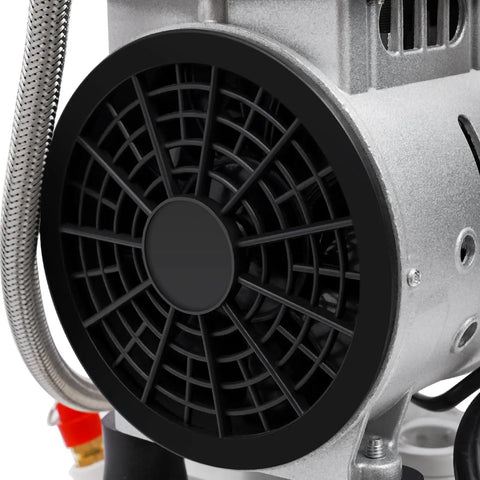 Powerful Quiet Oil Free Air Compressor With 40 Liter Tank delivers 1 HP fan and air intake detail for efficient operation.