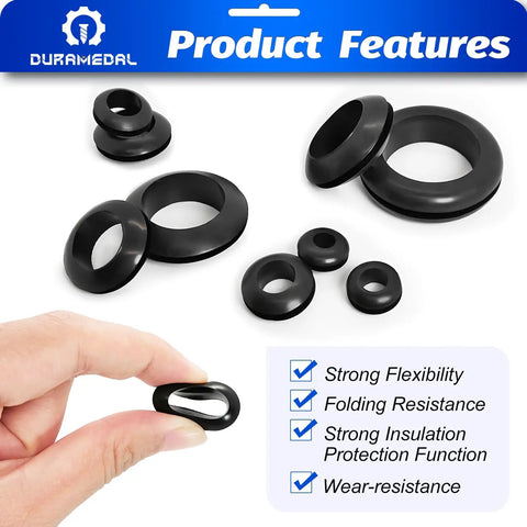 295 Piece Rubber Grommet Kit For Wiring Nine Size Set From Nine Thirty Second Inch To One Inch Includes Grommets