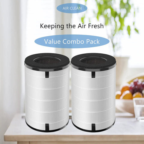 True HEPA Replacement Filter For HoMedics 5-In-1 Total Clean Air Purifier AP-T40 And AP-T45 Models, 2 pack on table
