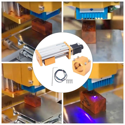 Beefed Up Metal CNC Z Axis Stroke 85mm Sliding Table With Ball Screw shown with attachments and spindle upgrade components.