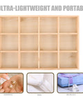 Knockout Solid Wood Jewelry Tray With 12 Grid Compartments, smooth polished finish, lightweight jewelry organizer.
