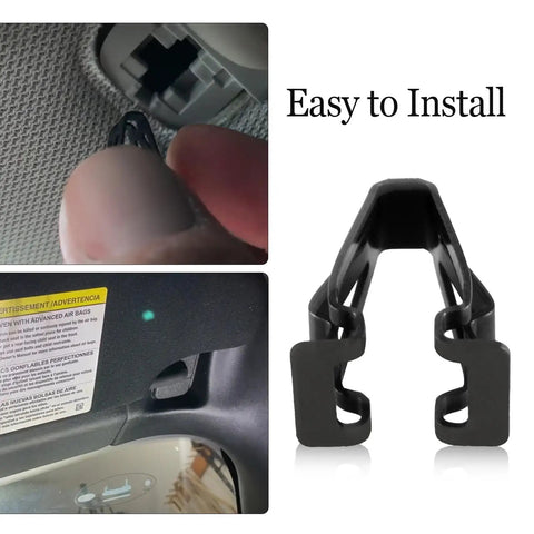 Right Or Left Roof Sun Visor Clip Retainer For Edge Fusion MKX Transit Durable Mn13 Material, shown during installation and detail view
