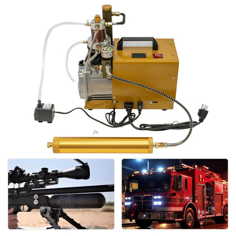 Proyongoo High Pressure Air Compressor 1800W Copper Motor Portable PCP Pump 30Mpa with air tubing for efficient inflation.