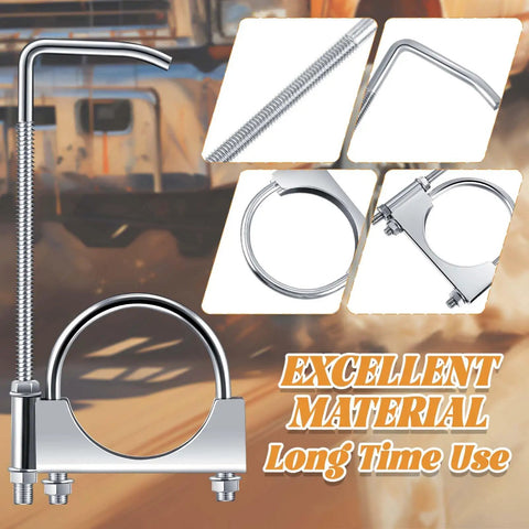 3 Inch Universal Exhaust Clamp With Hanger For Cars And Trucks Heavy Duty Muffler Bracket Galvanized Steel Construction