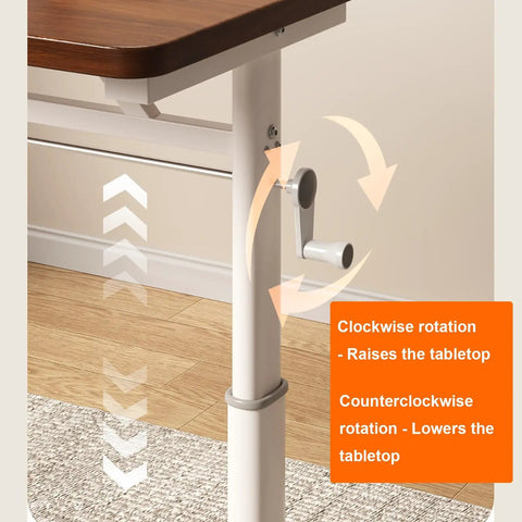Adjustable Standing Desk With Legit Height Adjustment For Home Office And Gaming Setup showing manual height adjustment mechanism.