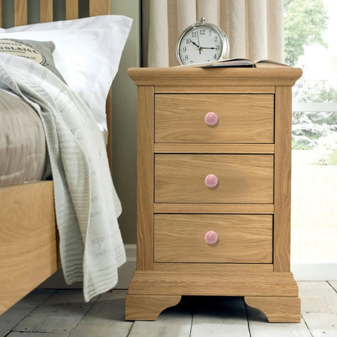 Grab Some Super Chic Pink Ceramic Door Knobs Retro Cabinet Hardware Set With Dresser Pulls Bathroom Vanity Handles No Sweat Install Top Shelf Furniture Makeover Kit 10 Piece Bundle on oak nightstand.