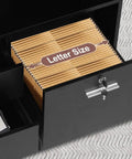Interior view of Slick Three Drawer File Cabinet With Secure Lock featuring letter size folder organization.