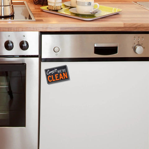 Flipside Dishwasher Sign Double Sided Magnetic Plaque With Self Adhesive Magnet Included Works On All Dishwashers 2.5x3.5 Inches