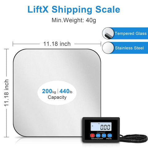 Super Sturdy Digital Postal Scale That Can Handle Packages Up To 440 Pounds With Accurate Tare And Hold For No Fuss Shipping Weighing At Home Or The Office, 11.18 inches, tempered glass, stainless steel.