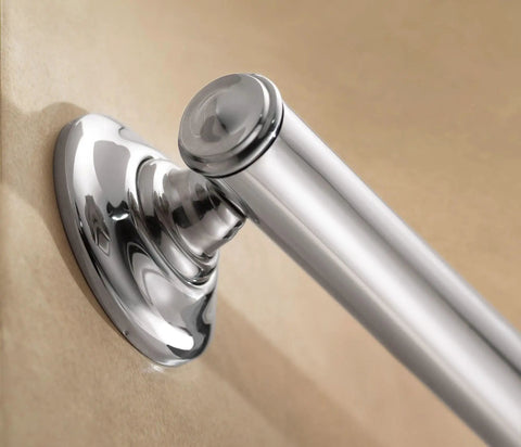 16 Inch Chrome Bathroom Grab Bar With Comfort Grip Pad For No Slip Stability And Safer Bathing Heavy Duty Support Up To 500 Lbs