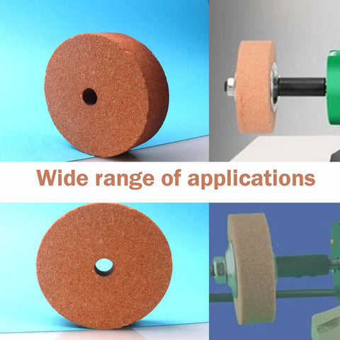 Boss Grade Heavy Duty Three Inch Brown Corundum Grinding And Polishing Replacement Wheel For Mini Bench Grinders with 75mm hole.