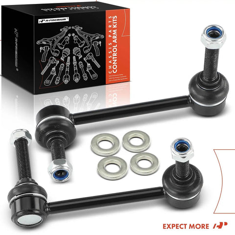 Front Sway Bar Link Stabilizer For Toyota Tacoma 2005 2022 Smooth Ride With Durable End Links Greased Bearings Better Handling For 4WD Base Pre Runner RWD And 6 Lug Models From 2015 To 2022, black steel links with hardware