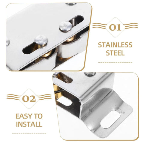 Durable Stainless Steel Door Ball Catch Latch Kit For Home Office And Shop Doors No Fuss Easy Install Noise Reduction Silver Finish