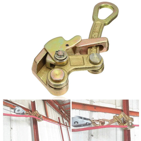 Beefy Wire Rope Cable Gripper Puller Tool, Heavy Duty Steel Cable Puller, 1 Ton Capacity, Carbon Steel Clamp For Tightening Sag