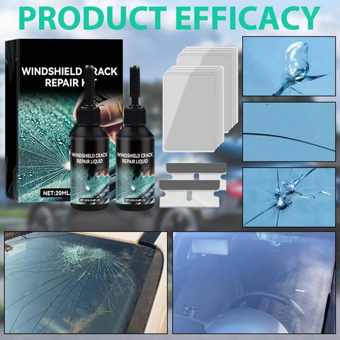 Windshield Chip And Crack Repair Kit For Cars With Nano Fluid For Quick Cures, Fix Chips And Star Shaped Cracks Fast At Home, Easy Peasy To Use For Clear Vision And Durable Glass Restoration