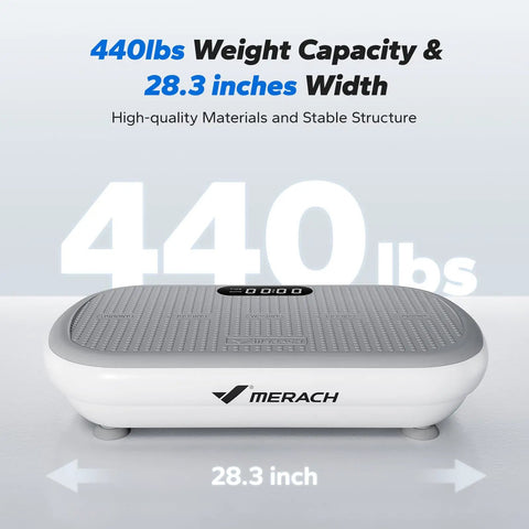 Vibration Plate Exercise Machine With Bluetooth, 440 Lbs Capacity, Silicone Pedals, Deep Fat Burn, Lymphatic Drainage, 13Mm Amplitude