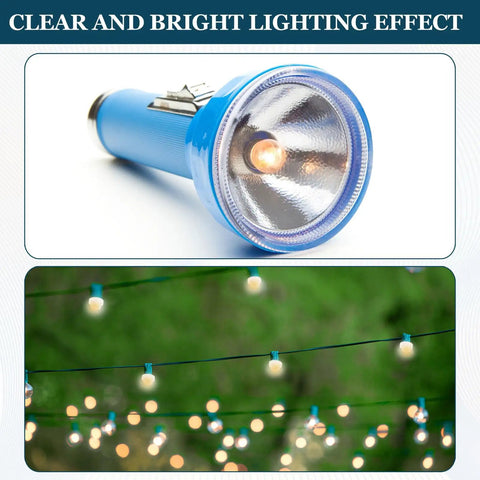 Hella Solid E10 Screw Base LED Bulbs, 5 Pack Mini White Glow Indicators For Flashlights And Car Dashboards, DC 8 To 9 Volt Power, Totally Knockout Small Size in a blue flashlight.