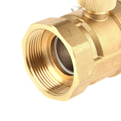 Pro Grade Two Way Motorized Ball Valve Crafted From Heavy Duty Forged Brass G1 One Half Inch Pipe Thread Dn40 Size close-up view of brass threaded end