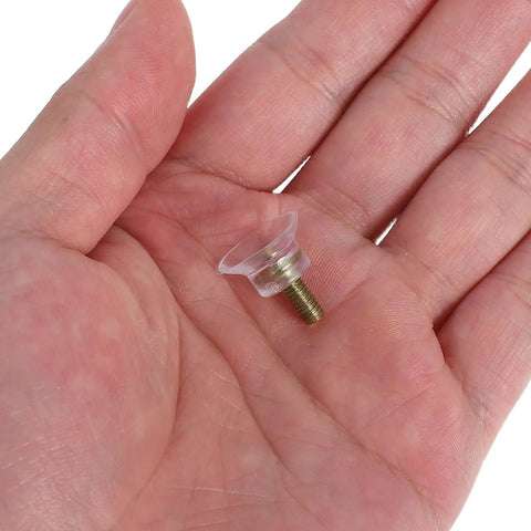 Close-up of no tools needed screw on furniture glides with strong suction cups for wooden chairs and other furniture protect floors