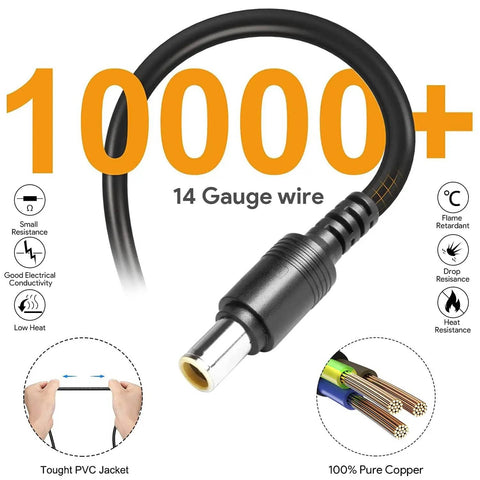 Close-up of 14AWG 8mm DC plug for 30 Foot Go-To Solar Panel Extension Cable 14AWG 8mm DC Plug Fits Explorer Series 1000 500.
