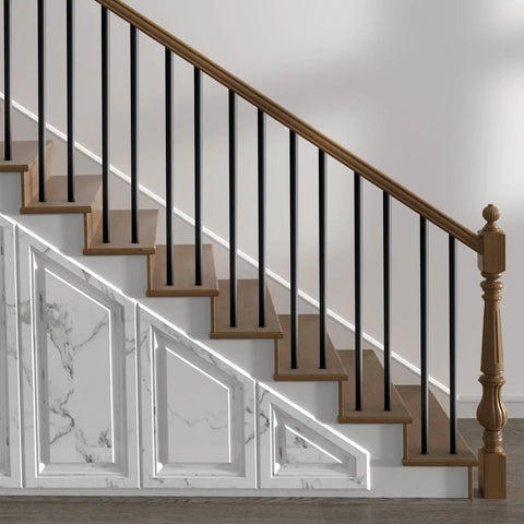 Aluminum Deck Balusters 51 Pack 26 Inch Hollow Round Metal Spindles For Stairs Porch And Patio All Weather Rustproof Black Railing Kit