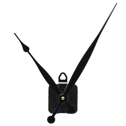 Quartz Wall Clock Movement Replacement Kit Battery Powered With High Torque Drive Long Shaft For Thick Dial front view.