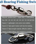 Built Tough Heavy Duty High Strength Ball Bearing Barrel Swivels Connector With Stainless Steel Welded Rings For Saltwater And Freshwater Fishing 25pcs 44lbs, size 0-10
