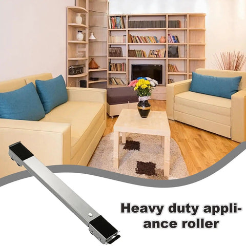 Heavy Duty Furniture Washer Mover Slide Roller Base With Extendable Arms For Moving Appliances Up To 660 Lbs in a living room.