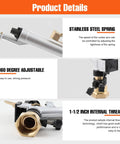 1.5 Inch 360 Degree Impact Adjustable Water Gun Spray Nozzle Set, stainless spring, adjustable arm, 1.5 inch thread view