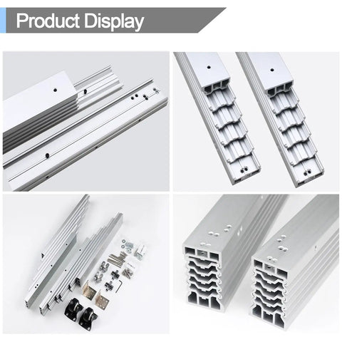 Heavy Duty Aluminum Drawer Slides With Full Extension And Concealed Table And Desk Hinge No Fuss Smooth Gliding Rails, hardware display