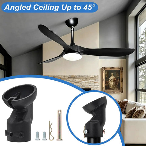45 Degree Sloped Ceiling Fan Adapter Kit With Universal Mounting Bracket For Vaulted Ceilings Easy Install No Fuss Fit