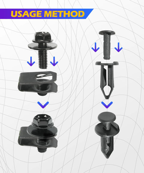 35 Piece Car Engine Under Cover Splash Shield Bolt Kit With Rust-Resistant Steel And Aluminum Screws installation method