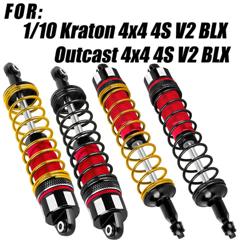 Beefed Up Big Bore RC Shocks Absorbers For 1/10 Kraton 4x4 4S V2 BLX And Outcast 4x4 4S V2 BLX Aluminum Front And Rear