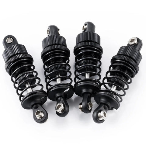 55mm Front And Rear Oil Filled Shock Absorber Damper Suspension Set For Tamiya TT02 1/10 RC On Road Touring Car, black aluminum