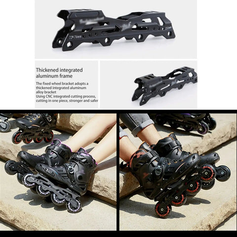 Inline Skates For Girls And Boys Dope Professional Roller Blades For Women And Men Adjustable For Beginners White Size 9 shown in action